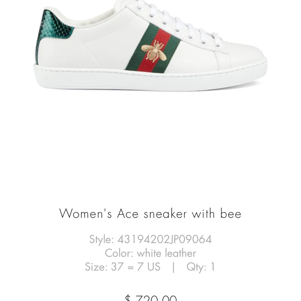 Women’s ace sneaker with bee, size 37/ 7 US - Picture 11 of 11